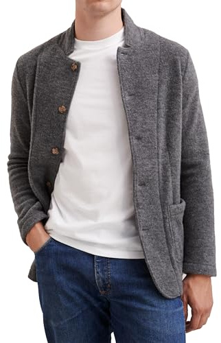 DILLING Men's Merino Wool Fleece Jacket - Dark Grey Melange M