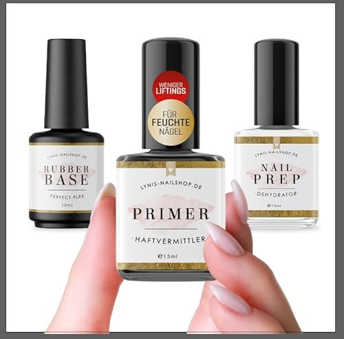 Primer HAFTUNGS-Set für FEUCHTE Nägel für wenige Liftings mit Primer, Dehydrator & Perfect Flex für Kunstnägel · Lynis-Nailshop.de