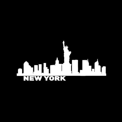 JIFENLI Autoaufkleber 15,4 cm * 6,9 CM NEW YORK Vinyl Auto Aufkleber Aufkleber Stadt Silhouette Skyline Schwarz/Silber