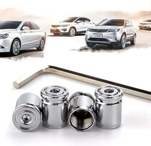 Ventilkappen Auto,Fahrrad Ventilkappen,4 Stück Diebstahlsicherung Auto Ventilkappen,Autoventil Kappe,Reifenventilkappen,Universelle Ventilkappen Mit Schraubenschlüssel Kompatibel Mit LKWs Motorräder