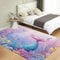 NAWVNMI Kurzflor Kinderteppich für Jungen und Mädchen 80 x 150 cm Meerjungfrau - Lila Fischschwanz - Waschbarer Teppich Extra Weich und Antiallergen - Teppich Kinderzimmer, Babyzimmer und Spielzimmer