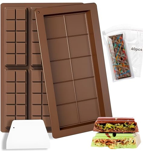 Schokoladenform Silikon, 2 Stück, BPA-frei, Wiederverwendbare Silikonform Schokolade für DIY Schokoladen, Pralinen und Süßigkeitenherstellung(Standardgröße, einfache Entnahme)