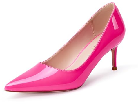 GENSHUO Décolleté Donna Tacco 6 cm Punta Affilata Scarpe Eleganti | Scarpe Donna Tacco Medio 6 cm Punta Stretta per Lavoro Ufficio Matrimonio Sera