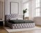 Emporius Glory Polsterbett 140x200 - Chesterfield Bet, Glamour Design - Polsterbett mit Bettkasten, Lattenrost, Samt, Velour Grau (Magic Velvet 2217)
