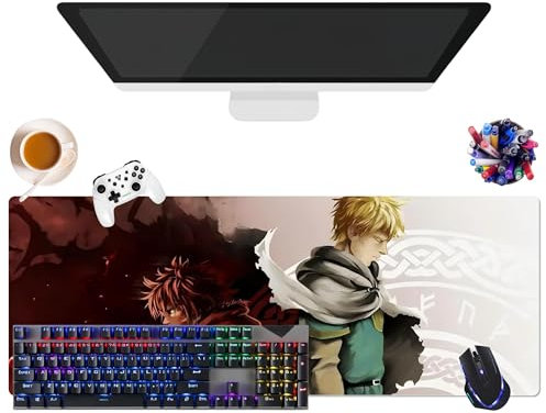 Vinland Saga Japanese Anime Mouse Pad | Extra Large XL Gamer Mouse Mat (31.5 × 11.8 × 0.12) | Office, Study & Home Use | Non-Slip Base + Soft Surface (1)