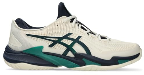 Asics Men's Court FlyteFoam 3 Tennis Shoes, Cream/Jasper Green, 8 UK