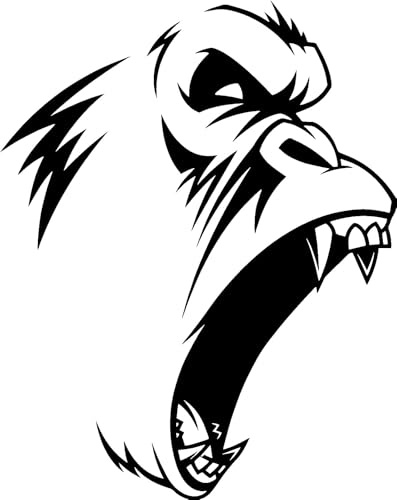Affe Kopf Gorilla Aufkleber Sticker Autoaufkleber Farbe &Größe wählbar