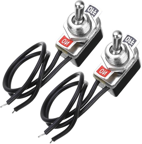 2 Stück Kippschalter 12V mit Verkabelung, 2-Poliger Schalter 12V, MiniBoot 6A 125V/3A 250V Schalter Geeignet für den Einbau in Häusern, Autos und Elektrogeräten Boot Modellbau