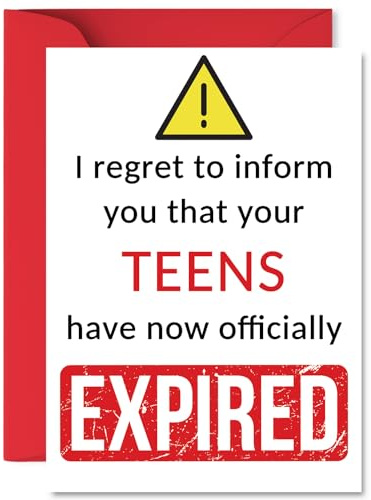 Funny 20th Birthday Cards for Women and Men, Your Teens Have Expired | Happy Birthday Card for Her or Him Friend Cousin Work Colleague, A5 Banter Joke Humour Bday Greeting Cards Gift