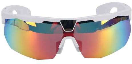 TIKATARER Intelligente 8-Megapixel-Fahrradbrille mit EIS-Stabilisierung, KI-Sprachaktivierung in Echtzeit, Fotoerkennung, Dual-Mikrofon-Geräuschunterdrückung für (Irisierende beschichtete (weißer