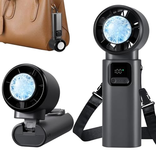 Kssvzz Handheld Portable Turbo Fan with Ice Cooling, Mini Personal Fan