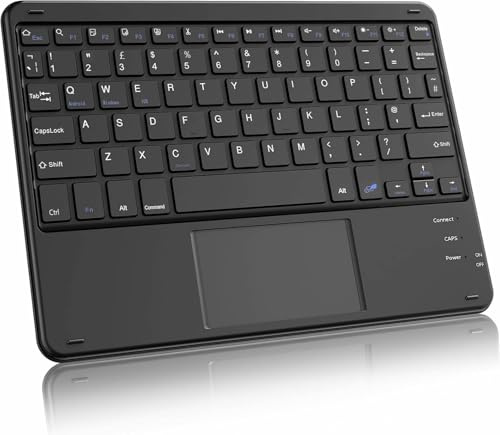 JUSTOP TPad Bluetooth Wireless Keyboard With Touchpad, Rechargeable, QWERTY, UK Layout, All-in-One Touch Pad Design, Ultra-Slim And Portable