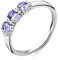 Miore Ring Damen Weißgold 9 Karat / 375 Gold Tansanit mit Diamant Brillianten