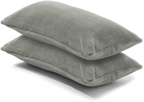 CelinaTex 2er Set Kissenbezug 40x80 cm Doppelpack Coral Fleece Kissenhülle, Kopfkissenbezug Kissen Überzug Comfortable Silber 5001331