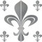 GreenIT Set Aufkleber Tattoo Bourbon Florenz Lilie Fleur de Lis Auto Tür Fenster Deko Folie (Silber, Bourbon)