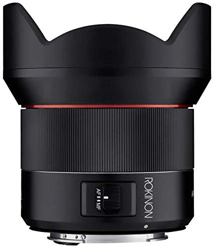 Rokinon AF 14 mm F2.8 obiettivo grandangolare con messa a fuoco automatica sigillata per Canon EF, nero (IO14AF-C)