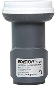 EDISION 03-01-0009 EDI-TL2SE universal LNB Twin Adapter (0,1dB, HDTV, Full HD) Nachfolger Schwarz