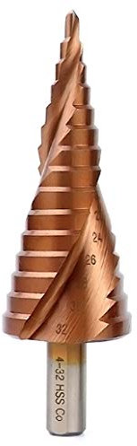 Meichoon HSS großer Stufenbohrer 4-32 mm Cobalt M35 Spiralnut Pagode Stufenbohrer Set Loch Reibahle Dreieckgriff HSS Co Bohren Senkbohrung DC17B