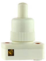 Omeg B1OORLW Push Button Switch, On/Off, Castelco Brand, 1 Amp 250 Vac, White