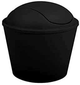 MSV AKO Abfalleimer Klappdeckel schwarz 5,5 l, Black