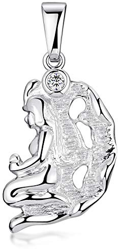 MATERIA Damen Kettenanhänger Sternzeichen aus 925 Sterling Silber rhodiniert mit Zirkonia Stein