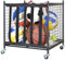 Snail Sports Ball Storage Rolling Cart Lockable Sports Ball Storage Rack with Elastic Straps, Stackable Ball Cage for Garage Storage Organizer, Compact Size But Functional, Matt Black