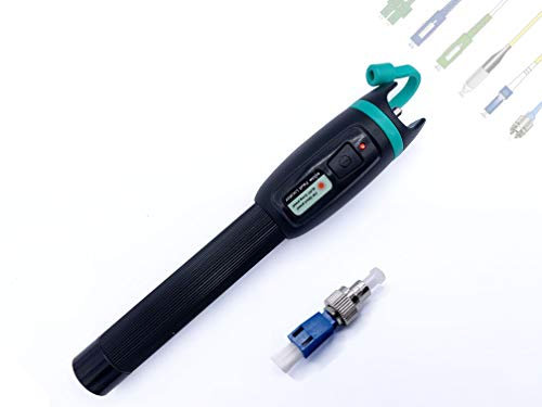 Elfcam – Optischer Universal-Stift FTTH VFL, Visueller Ortungsfinder, Lieferung mit Adapter FC Männlich 2,5 mm auf LC Weiblich 1,25 mm, Tester für Kabel Glasfaser, SC FC St LC, 30 mW