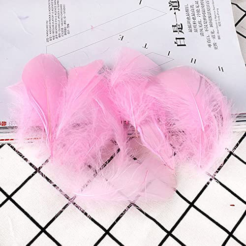 CENPEK Federn zum Basteln, 200 Stück farbige Federn, auffllige Federn für DIY-Traumfnger, natürliche Bastelfedern für Hochzeit/Party/Dekorationen (Rosa)