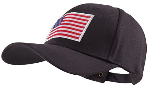 LANGZHEN American Flag Hats for Men and Women USA Flag Baseball Cap Adjustable Outdoors Trucker Snapback Hat (USA-Black)
