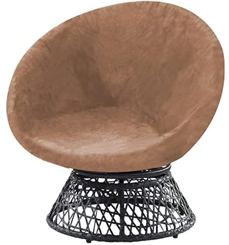 GYHH Housse De Chaise De Soucoupe Ronde en Velours, Housse Uniquement Housse De Chaise De Lune Amovible pour Adultes Soucoupe Chaise Meubles Protecteur (Camel,Medium)