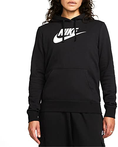 NIKE Club FLC Gx Std Felpa con Cappuccio Black/White S