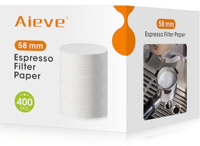 Aieve Espresso Paper Filter Compatible with Breville Barista Espresso Coffee Maker, 58 mm Espresso Filter Puck Screen Portafilter Paper (400 Pcs)