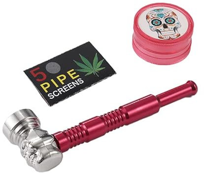 Pur-Pfeifen Set | 5 Edelstahlsiebe | Abschraubbarer Kopf | Leichte Reinigung | Smoking Pipe Pfeife Glas Rauchen | Gebrauch von Tabakwaren