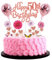 Tortendeko 50. Geburtstag Deko Kuchen Topper - Frau Happy Birthday 50 Jahre Rosa Rosegold