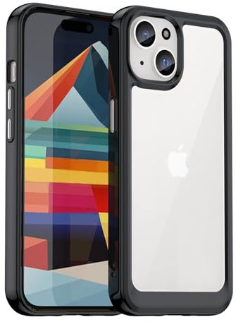 R&B Sports & Leisure Phone Case for iPhone 15, 6.1-Inch, Shockproof Drop Protection, iPhone 15 Phone Cover, Anti-Fingerprint, Dust Proof iPhone 15 Case [Black]