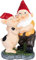 BRUBAKER Nain de Jardin Danse avec Un Porcelet - Nain avec Cochon - Figurine de Jardin - Drôle Décoration Résistante aux Intempéries pour Extérieur Jardin et Camping - 24 cm