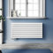 SUNXURY Design Heizkörper Röhrenheizkörper 593x1200mm Horizontal Doppellagig Heizkoerper mit Chrom Multiblock Seitenanschluss Weiß Badheizkörper