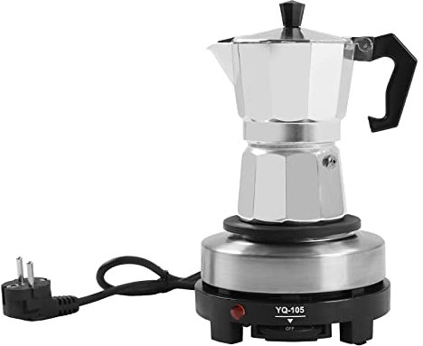 YISSALE Espresso Maker - Hornillo eléctrico para espresso (500 W, 3 tazas, para muchos tipos de utensilios de cocina)