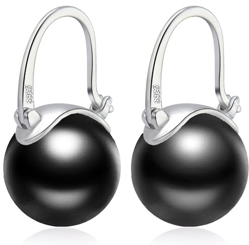 Huge Tomato Perlenohrringe, Perle Tropfen Ohrringe, 14mm elegante große Perlenohrringe Silber 925 14K Gold überzogene Schließe für Frauen Mode, Creole für Geschenk