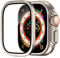 Protection Écran pour Apple Watch Ultra 49mm, Cadre en Alliage De Titane Avec Verre Trempé 9h, Film de Protection LéGer, Anti-Rayures, Haute DéFinition et Sans Bulles pour iwatch Ultra 2
