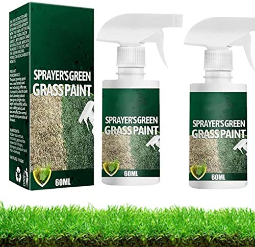 Grüne Grasfarbe Für Rasen, Fast Green Spray Gras- Und Rasenfarbe, Sprayer's Green Grass Paint, Gebrauchsfertiges Green Grass Rasenspray, 60ml/pc (2pcs)