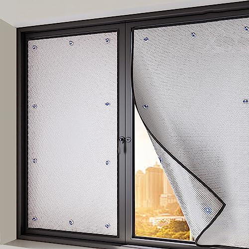Zlovne 99% UV-Schutz Sonnenschutzfolie,Wärmereflektierende Fensterfolie,8mm Dicke Sonnenschutz Dachfenster Verdunkelungsfolie Sichtschutzfolie für Glattes Glas,mit Saugnapf (60x120cm/24 x47)