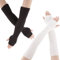 Firtink 2 Paar Armstulpen Damen,Armstulpen Stulpen Arme Handstulpen Gestrickte Armwärmer Fingerlose Handschuhe Stricken Arm Warmers Lange Handgelenk Wärmer Winter Handwärmer Stulpen für Damen