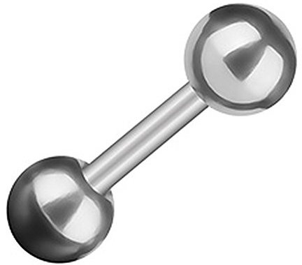 Taffstyle Piercing Stab Stecker Ohrpiercing Cartilage Ohr Tragus Helix Stud Rock Snug Knorpel Barbell Ohrring Edelstahl IP Kugel 1,6mm x 8mm x 4mm Silber