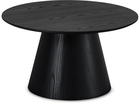 Furnhouse Tango Couchtisch Rund Ø80 cm Schwarze Eiche – Skandinavisches Design, FSC®-Zertifiziert, Beistelltisch mit Mittelfuß, MDF & Eichenfurnier, Modern & Minimalistisch für Wohnzimmer