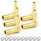 ERGAOBOY 5 Stück 4mm x 8mm Messing Reduktion Schlauch Barb Connector, 2-Wege-Winkel Schlaucharmatur mit 10 Stück Klemmen