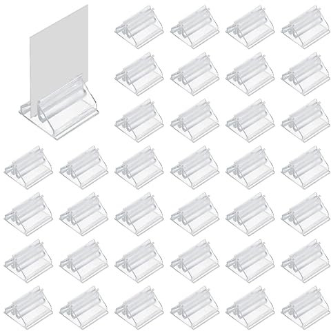 SYEYCW 36 Pezzi Supporti per Carte in Acrilico, Supporti per Cartelli da Tavolo Trasparenti, Portacarte per Pezzi di Giochi in Plastica, Portafoto, per Carte, Foto, Visualizzazione di Immagini