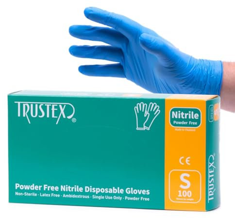 Trustex Nitrile Disposable Gloves | Non Latex, Powder Free | (Small (1000 Pack))