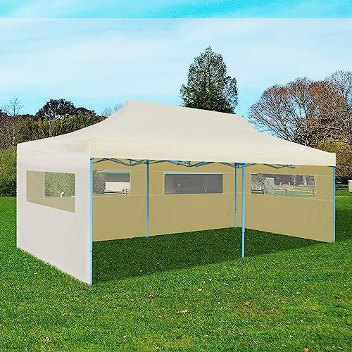 Home Items, faltbares Pop-Up-Partyzelt, 3 x 6 m, Cremefarben