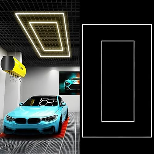 Sedtonmu Hexagon LED Garage Light, 6500K Sechseck Led Autogaragenlicht for Garage, Werkstatt, Lager, Keller, Fitnessstudio etc.,4500k,7